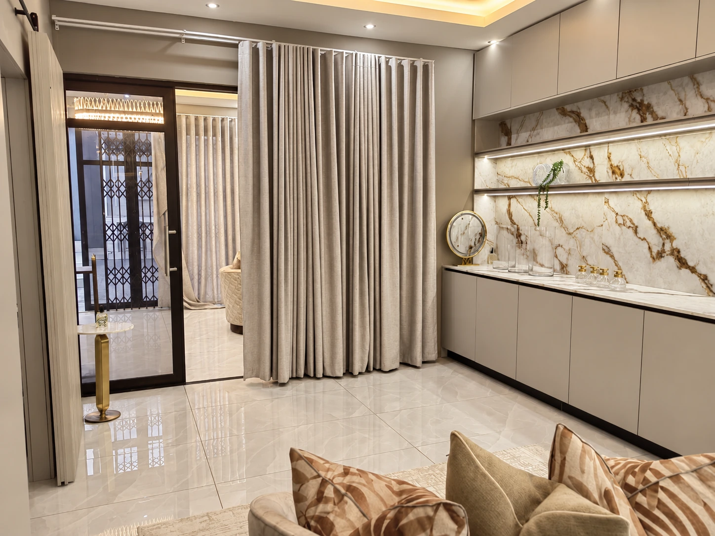 The boutique interior at Gagu, with fitted displays and seating